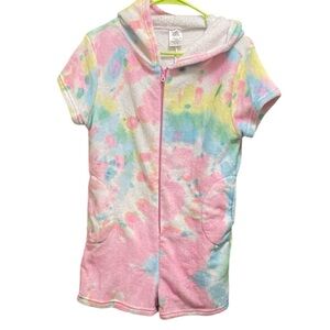 iscream Colorful Tie-Dye Hooded Romper girls large